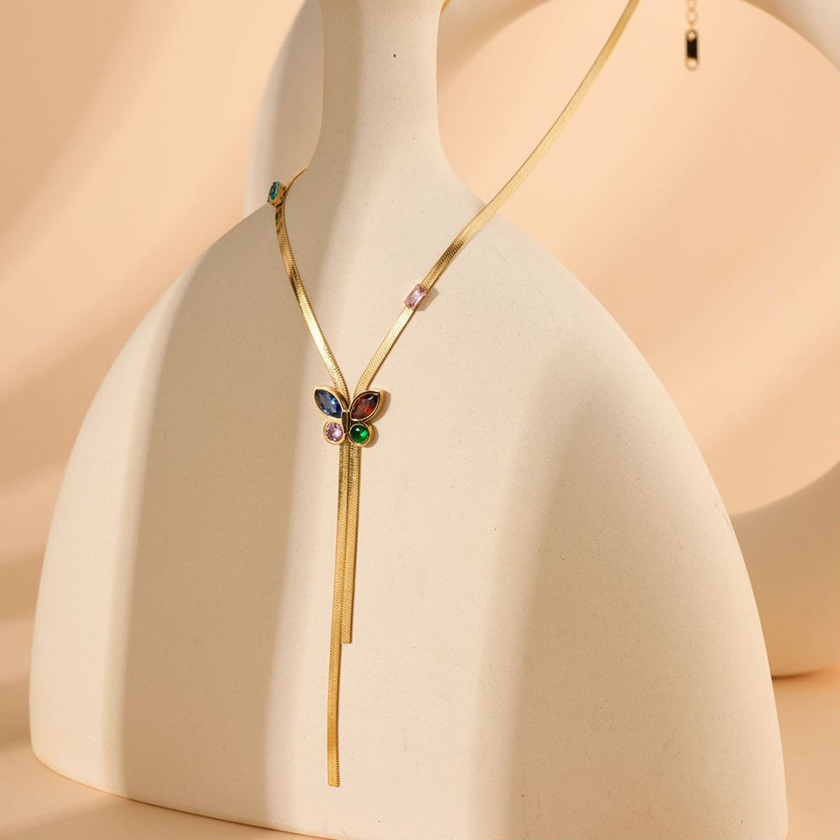 Gold Butterfly Stainless Steel Necklace