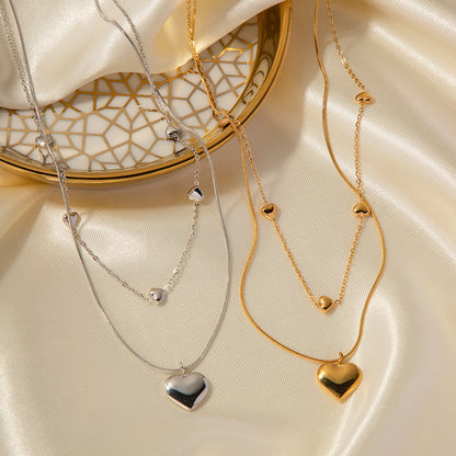 Love Heart Double-layer Necklaces