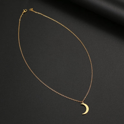 Simple Moon Pendant Necklace