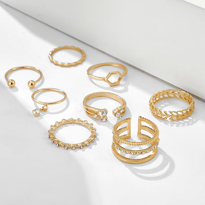 Diamond Set of 8 rings