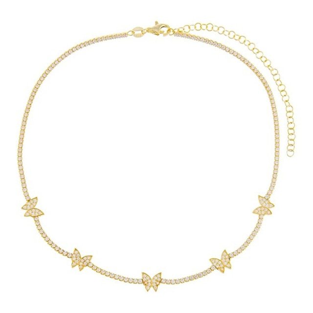 Gold Butterfly Clavicle Chain Necklace