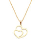 Double Peach Heart Couple Necklace