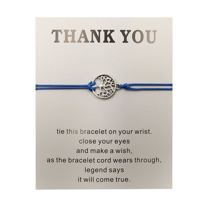 Adjustable Tree of Life Rope Bracelet