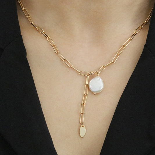 Irregular Shaped Pearl Necklace