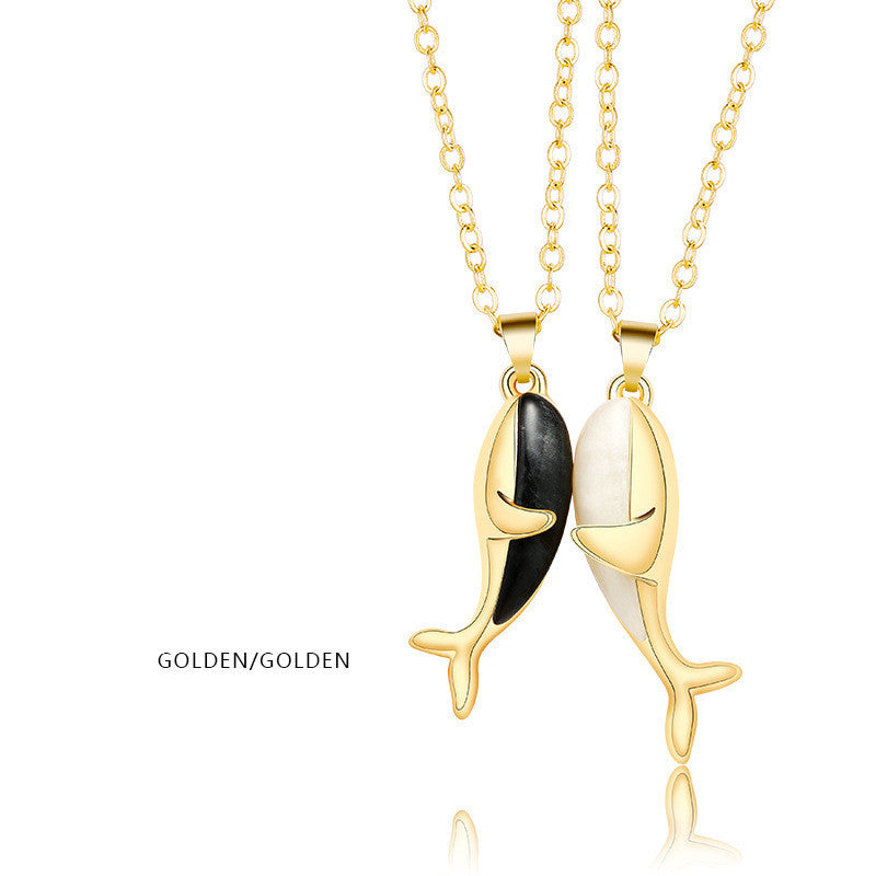 Holding Hands Couple Necklace, 2Pc Set