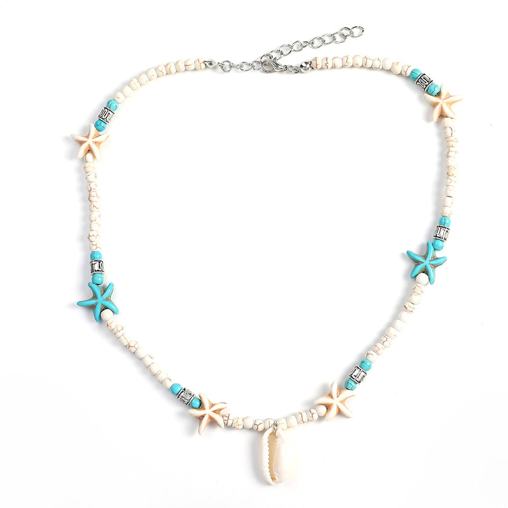 Bohemian Handmade Turquoise Starfish Necklace