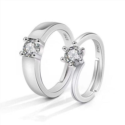 Moissanite Engagement Couple Rings