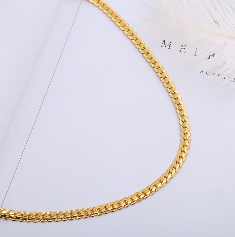 Gold Tone Snake Chain Necklace