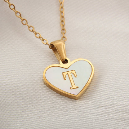 26 Letter Heart-Shaped Necklace