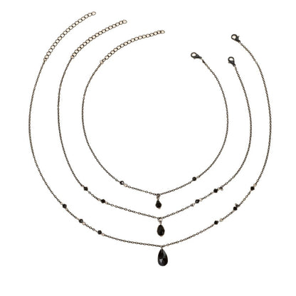 Retro Gothic Blood Drop Tassel Layered Necklace