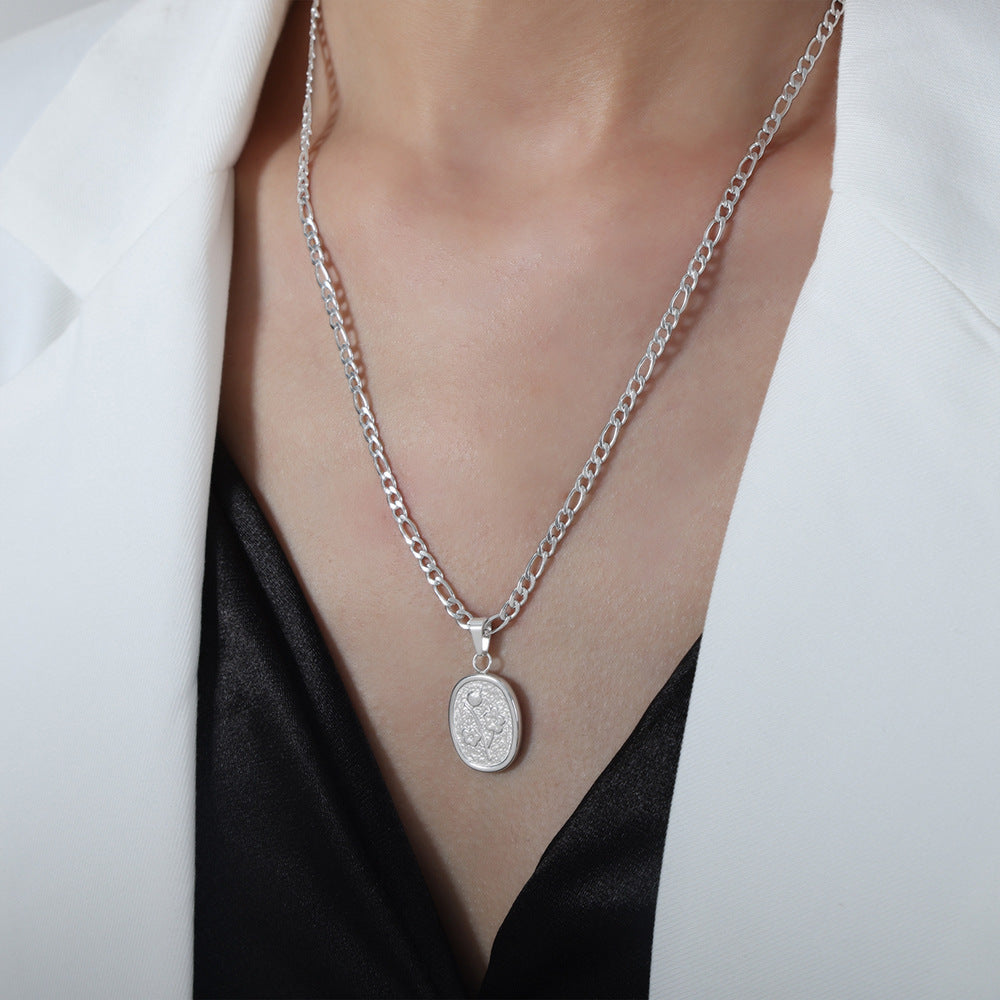 Titanium Steel Flower Pendant Necklace