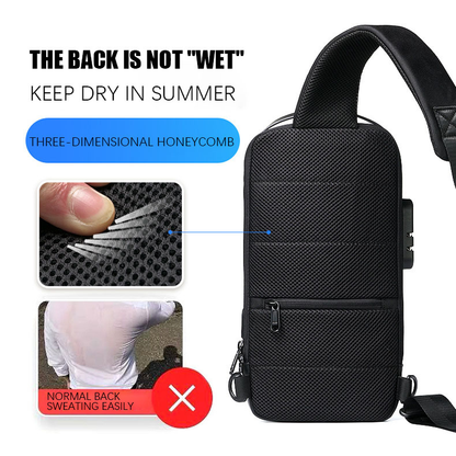 Waterproof USB Crossbody Shoulder Sling Bag