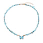 Simple and Versatile Butterfly Natural Stone Necklaces