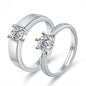 Moissanite Engagement Couple Rings