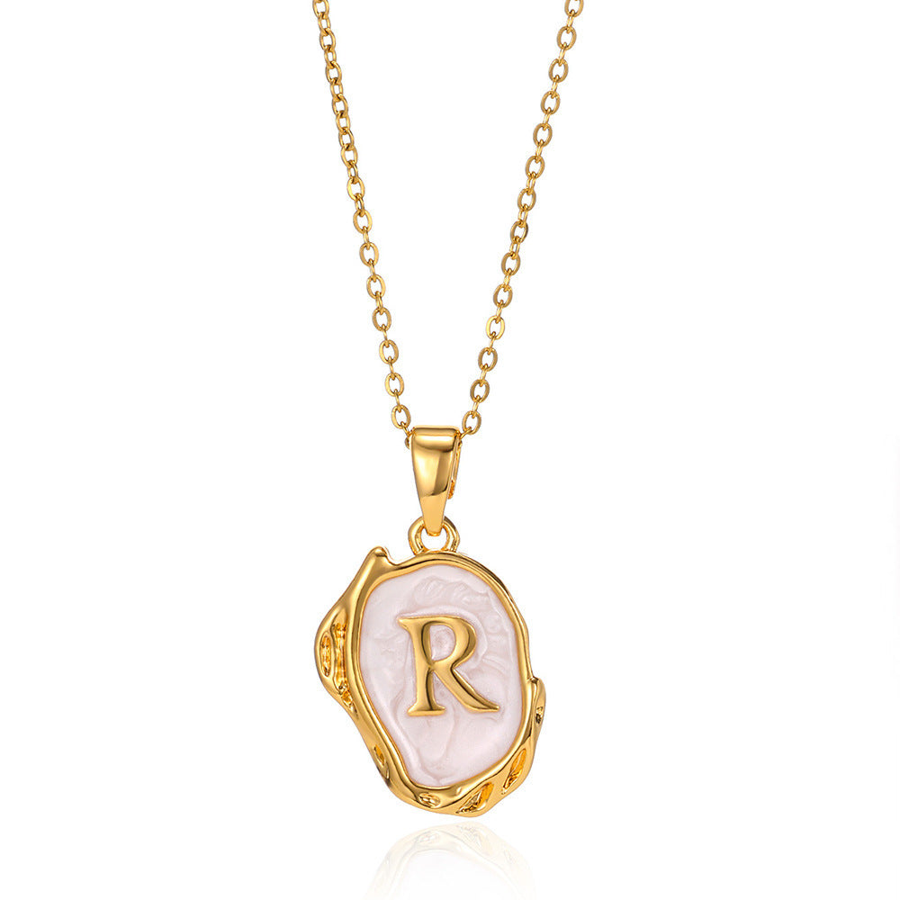 26 Letters Drop Oil Three Dimensional Necklace