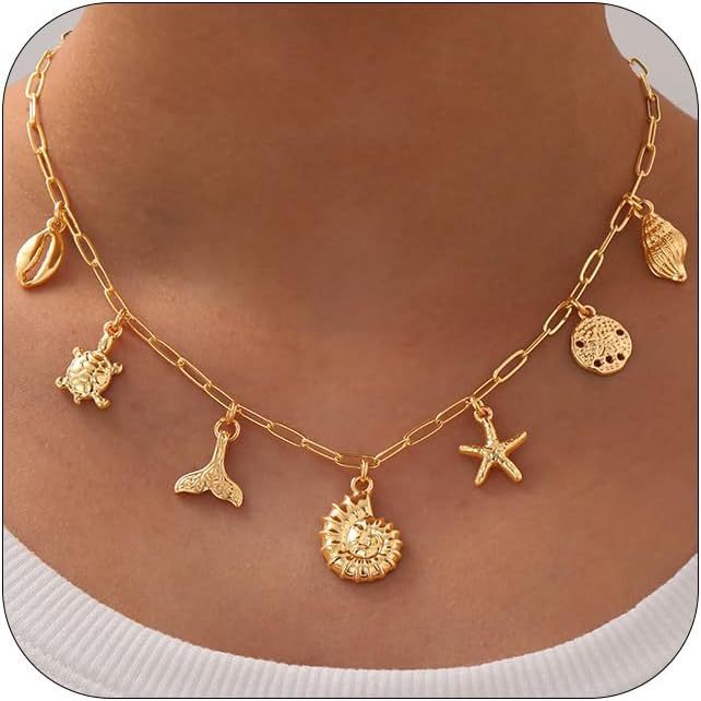 Shell & Sun Starfish Summer Beach Necklace