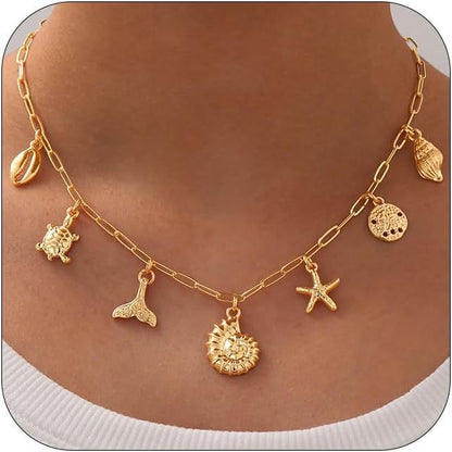 Shell & Sun Starfish Summer Beach Necklace