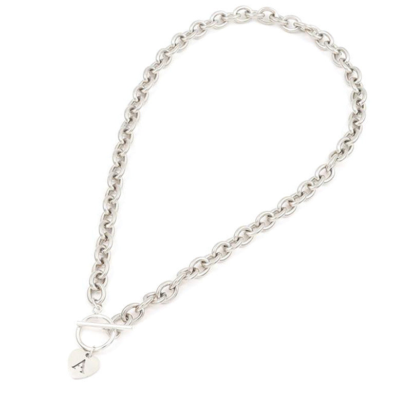 A–Z Initial Alphabet Letter Necklace with Heart Pendant