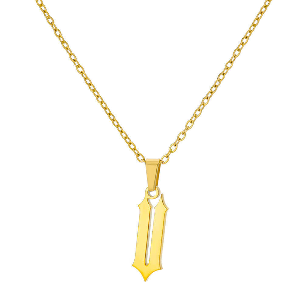 Funky A-Z Letter Pendant Necklace