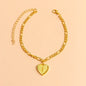 Gold Initial Letter Anklet for Women