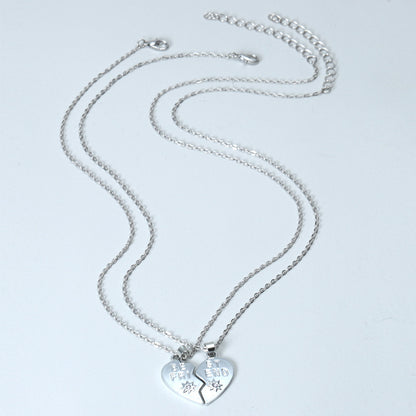 Best Friend Heart Clavicle Chain Necklace