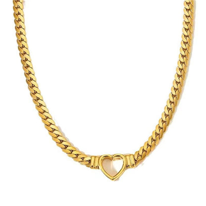 Love Heart Chain Necklace & Bracelet