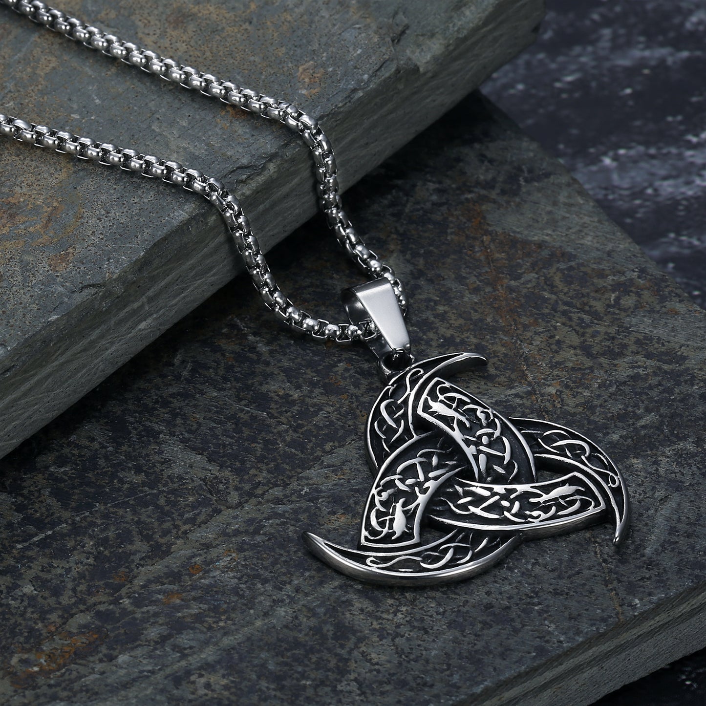 Norse Viking Odin Horn & Dragon Pendant Necklace