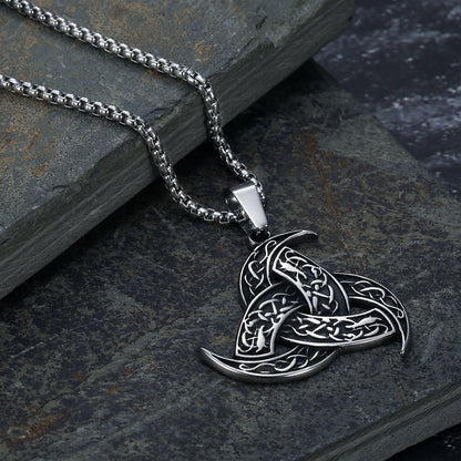 Norse Viking Odin Horn & Dragon Pendant Necklace