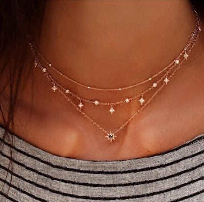 Multi-Layer Star Pendant Necklace