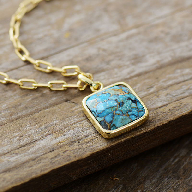 New Turquoise Jade Pendant Necklace