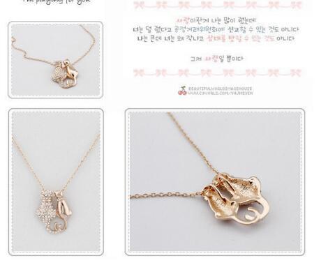 Lovers Cats Pendant Necklace