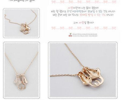 Lovers Cats Pendant Necklace