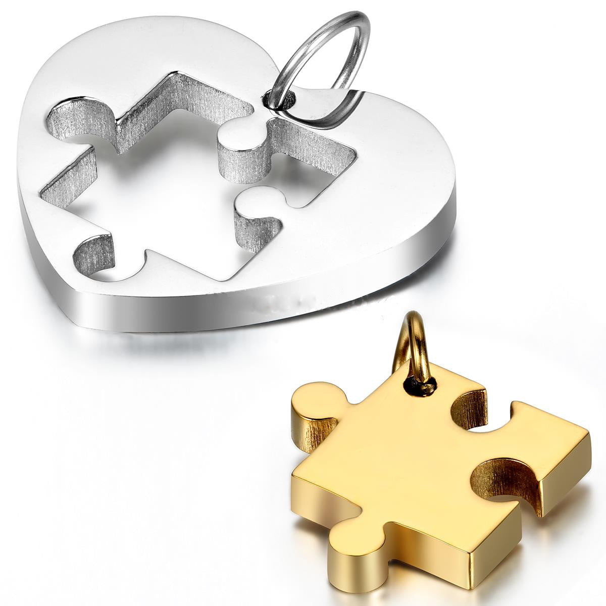 Love Puzzle Couple Pendant Necklace