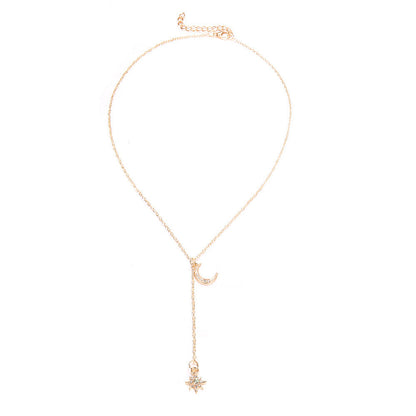 Retro Moon and Sun Pendant Necklace