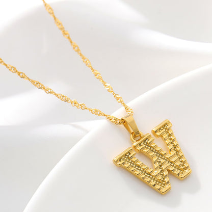 Gold Initial Letter Necklace – 18K Gold Plated A–Z Alphabet
