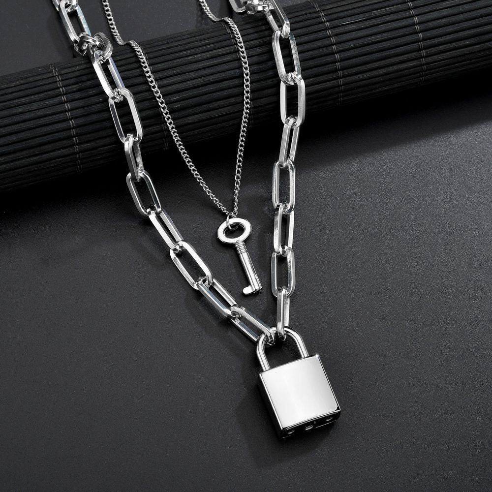 Timeless Padlock Necklace with Key Pendant