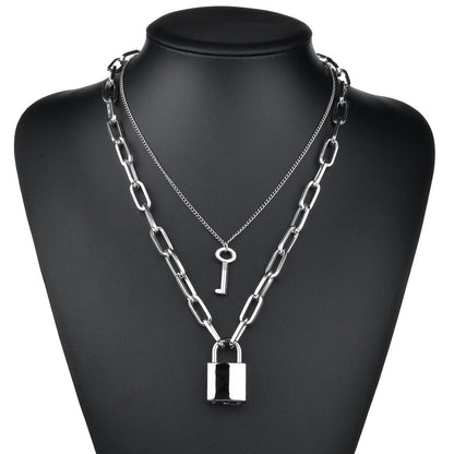 Timeless Padlock Necklace with Key Pendant