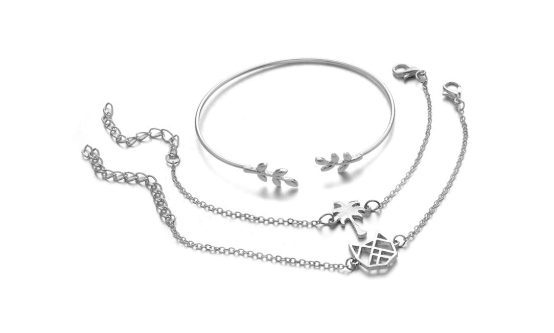 Crystal Wedding Bracelet Sets 4Pcs