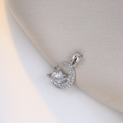 Sweet Star & Moon Zircon Necklace