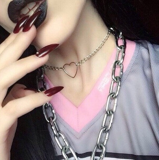 Hollow Heart Choker Necklace