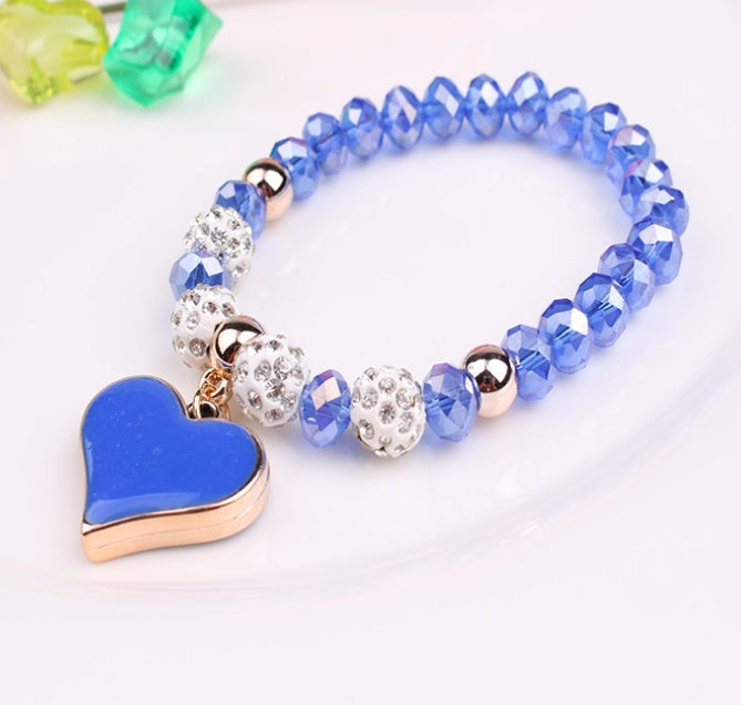 Elastic Crystal Heart Bracelet