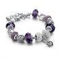 Crystal Beads & Snake Chain Charm Bracelet