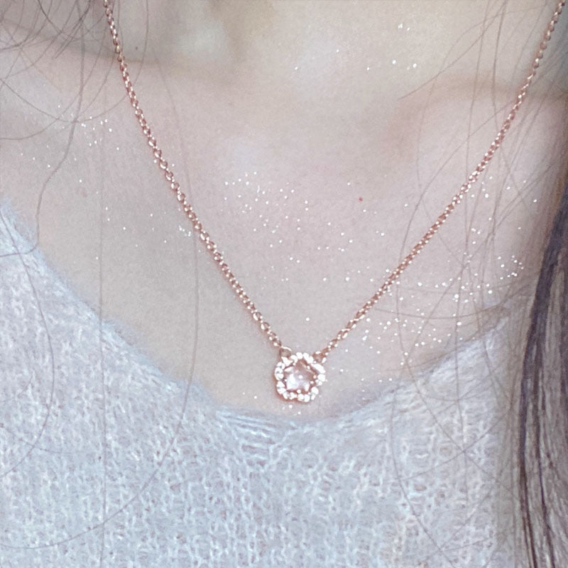 Pink Cherry Blossom Pendant Necklace