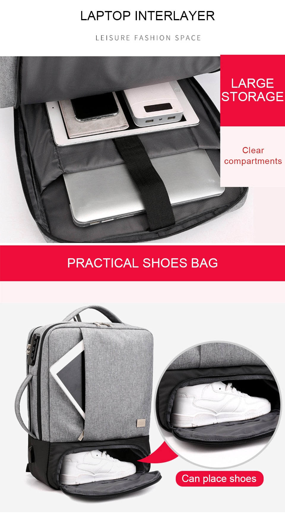 Multifunctional Vertical & Horizontal Laptop Bag