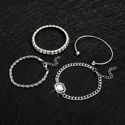 4 Pcs Crystal Bracelet Set