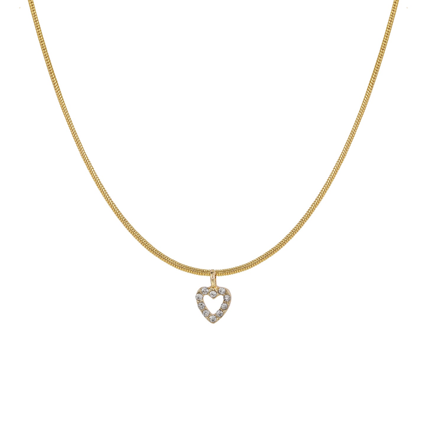 Unisex Heart Zircon Sweater Chain Necklace