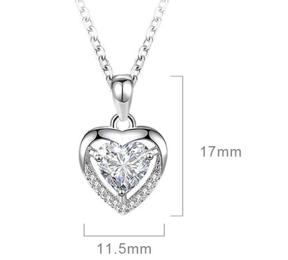 Heart Shaped Rhinestone Necklace Multi-Colour Heart