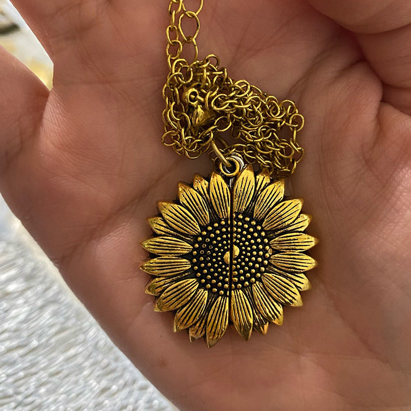 You Are My Sunshine Sunflower Necklace