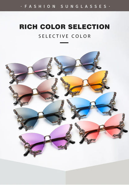 Luxury Diamond Butterfly Sunglasses