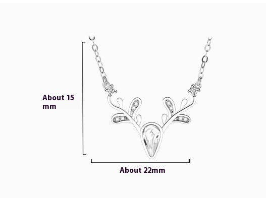 Reindeer Pendant Necklace, Gold, Silver